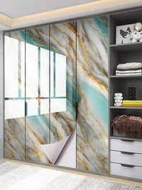 Lakshiv Enterprise Marble Pattern Self Adhesive Wallpaper Roll for Wall and Surface Covering, Green 