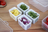 Lakshiv Enterprise Vegetable Storage Container with Removable Inner Baskets and Lid for Refrigerator