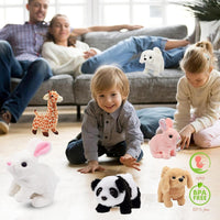 Lakshiv Enterprise Walking White Dog Toy for Kids-Battery Operated Interactive Barking & Talking Pup