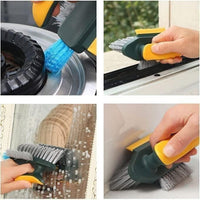 Cleaning Gap Brush with Scraper, Handheld Dual Action Scrub Brush for Tile Gaps Sink Edges Window Tr