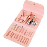 16 in 1 Manicure Pedicure Grooming Kit with Nail Clippers Scissors Cuticle Tools Set in Foldable Sto