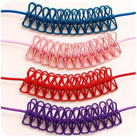 Portable Elastic Clothesline with Metal Clips, Adjustable Rope Design for Indoor and Outdoor Drying