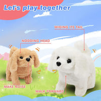 Lakshiv Enterprise Walking White Dog Toy for Kids-Battery Operated Interactive Barking & Talking Pup