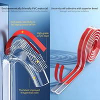 Transparent Table Edge Protector Strip with Self-Adhesive Backing for Furniture Corners and Edges