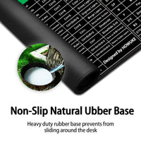 Large Desk Mouse Pad with Printed Keyboard Shortcut Reference, Extended Size Desk Mat for Keyboard a