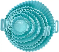 Air Fryer Silicone Liner Round Shape with Handles – Reusable Flexible Silicone Cooking Bowl – Multip