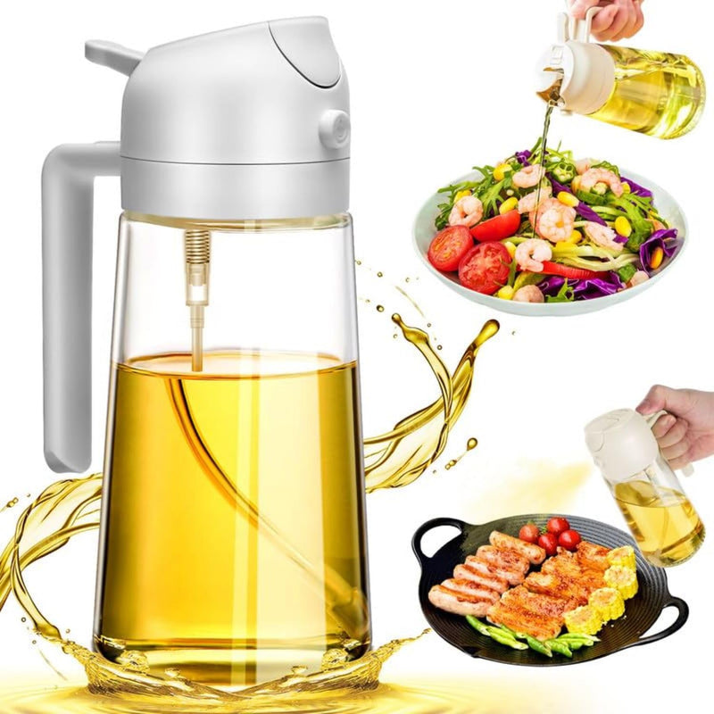 Lakshiv Enterprise Oil Dispenser Bottle with Handle, Gravity Lid Pouring Design, Glass Oil Bottle for Kitchen Cooking and Salad Use