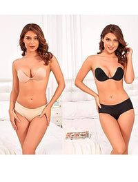 Lakshiv Enterprise Adhesive Strapless Bra with Front Clasp Push-Up Design | Breathable Cups with Gel
