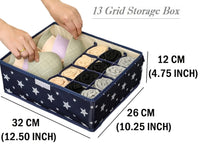 Lakshiv Enterprise Underwear Organizer Box with Lid for Bras and Clothes Storage – Foldable 13 Grid 