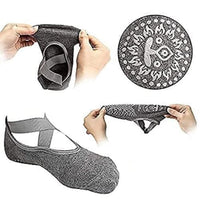 LAKSHIV Yoga Grip Socks for Women with Anti-Slip Sole & Cross Strap Design | Non-Slip Socks for Yoga