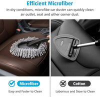 Car Interior Microfiber Duster Brush with Handle for Dashboard Seats Air Vents
