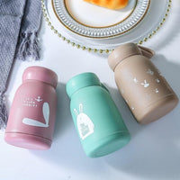 Water Bottle with Wide Mouth Lid, 330 ml, Rabbit Print Design, Carry Loop
