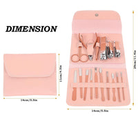 16 in 1 Manicure Pedicure Grooming Kit with Nail Clippers Scissors Cuticle Tools Set in Foldable Sto