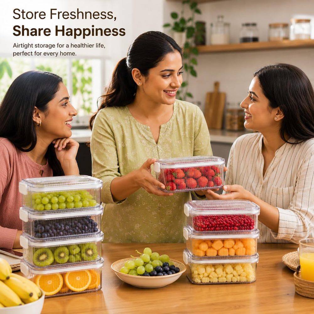 LAKSHIV Airtight Plastic Storage Containers Set for Kitchen & Pantry | Leak-Proof Fridge Storage Boxes | BPA-Free, Durable,… 