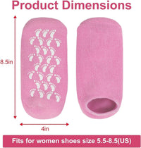 Gel Lined Moisturizing Foot Socks with Anti Slip Sole – Open Heel Design, Cotton Fabric, Pair for Wo
