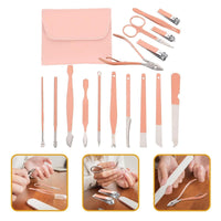 16 in 1 Manicure Pedicure Grooming Kit with Nail Clippers Scissors Cuticle Tools Set in Foldable Sto
