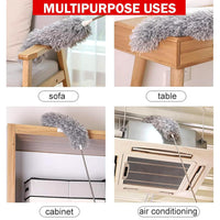 Microfiber Duster with Extendable Telescopic Handle and Bendable Head for Household Cleaning