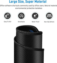 Large Desk Mouse Pad with Printed Keyboard Shortcut Reference, Extended Size Desk Mat for Keyboard a