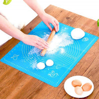Silicone Baking Mat with Measurement Markings, Rectangular Non-Slip Dough Rolling Mat