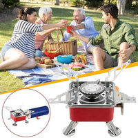 Lakshiv Portable Camping Gas Stove with Piezo Ignition, Folding Metal Support Arms, Compact Outdoor 