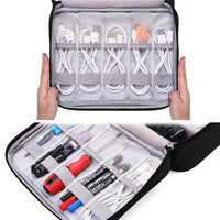 Electronics Accessories Organiser Bag – Travel Storage Case with Adjustable Padded Dividers, Multipl