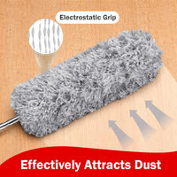 Microfiber Duster with Extendable Telescopic Handle and Bendable Head for Household Cleaning