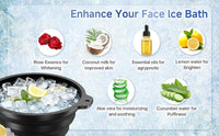 Face Ice Bath Bowl for Skincare | Foldable Silicone Ice Face Soak Bowl with Lid | Round Ice Bath Con