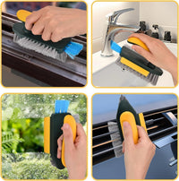 Cleaning Gap Brush with Scraper, Handheld Dual Action Scrub Brush for Tile Gaps Sink Edges Window Tr