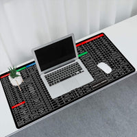 Large Desk Mouse Pad with Printed Keyboard Shortcut Reference, Extended Size Desk Mat for Keyboard a